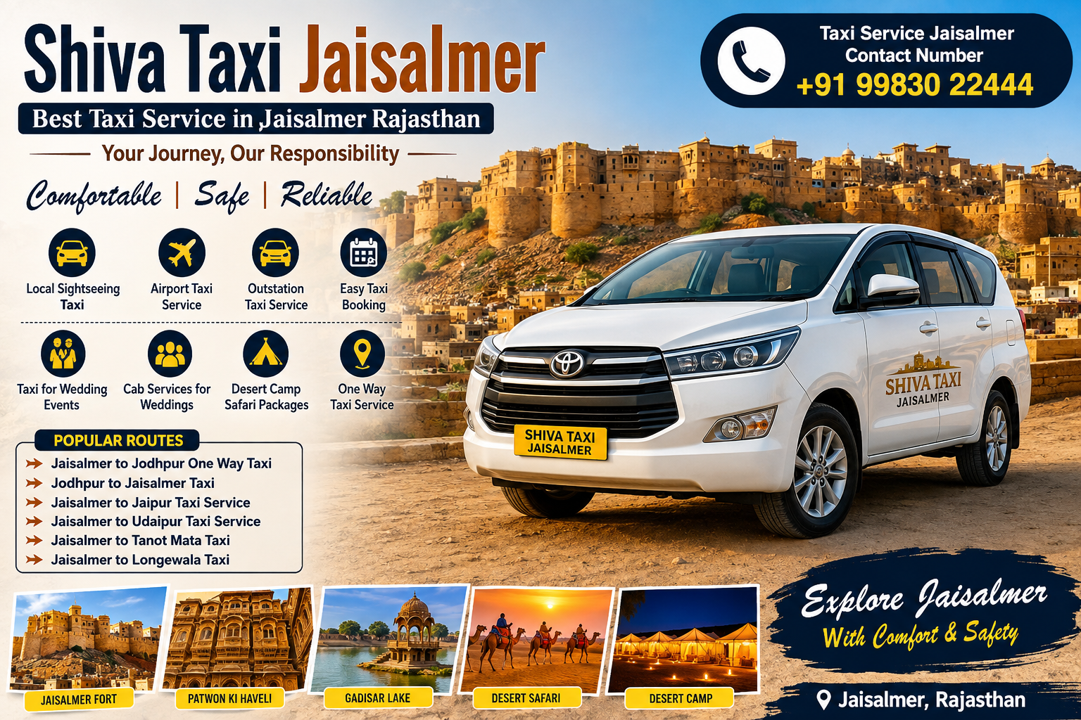 Best Taxi Service in Jaisalmer, Rajasthan – Shiva Taxi Jaisalmer 
